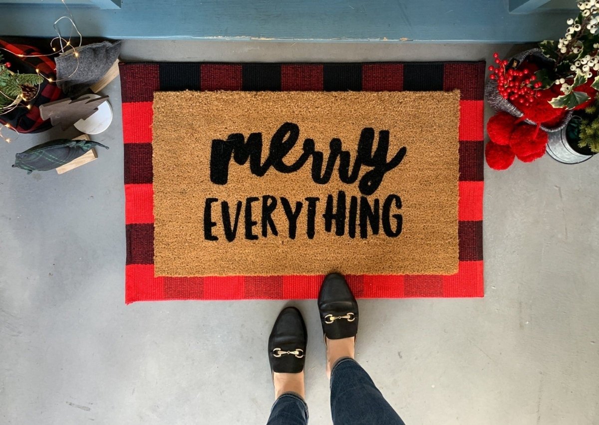 Nickel Designs Custom Doormats merry everything Funny Holiday Doormat