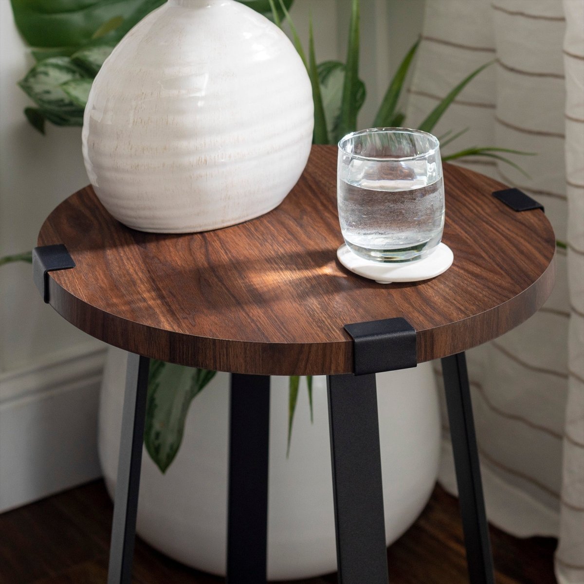 Walker Edison Metal Wrap 18" Side Table, Set of 2