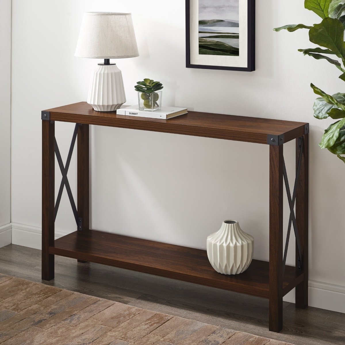 Walker Edison Metal X Entry Table - lily & onyx