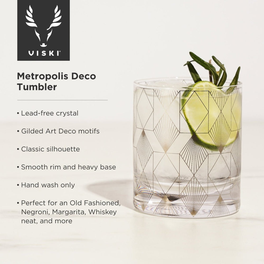 
                      
                        Viski Metropolis Deco Tumbler - lily & onyx
                      
                    