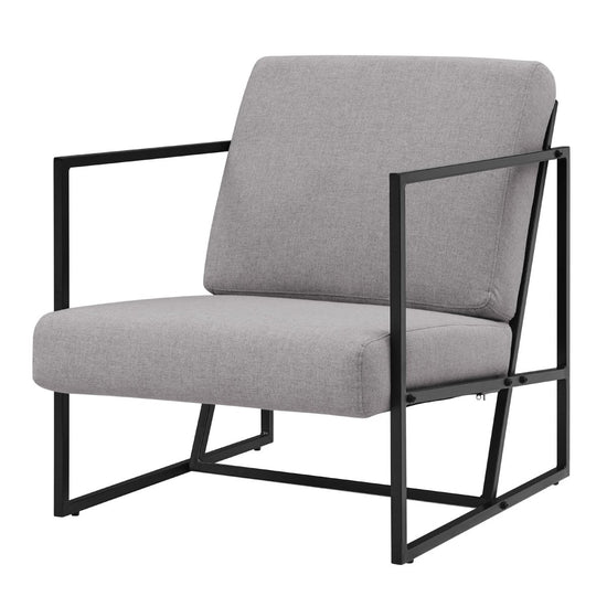 Walker Edison Mid-Century Modern Square Frame Fabric Lounge Chair - lily & onyx