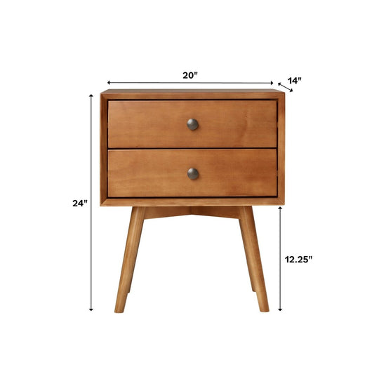 Walker Edison Mid-Century Solid Wood Nightstand Collection (1 or 2 Drawer) - lily & onyx