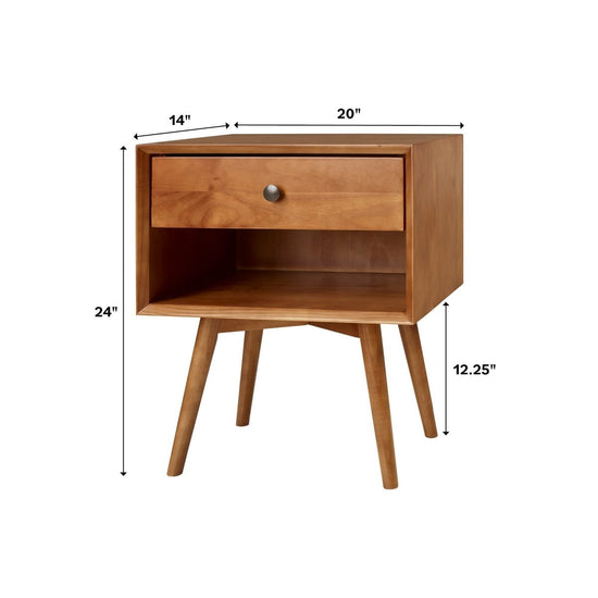 Walker Edison Mid-Century Solid Wood Nightstand Collection (1 or 2 Drawer) - lily & onyx