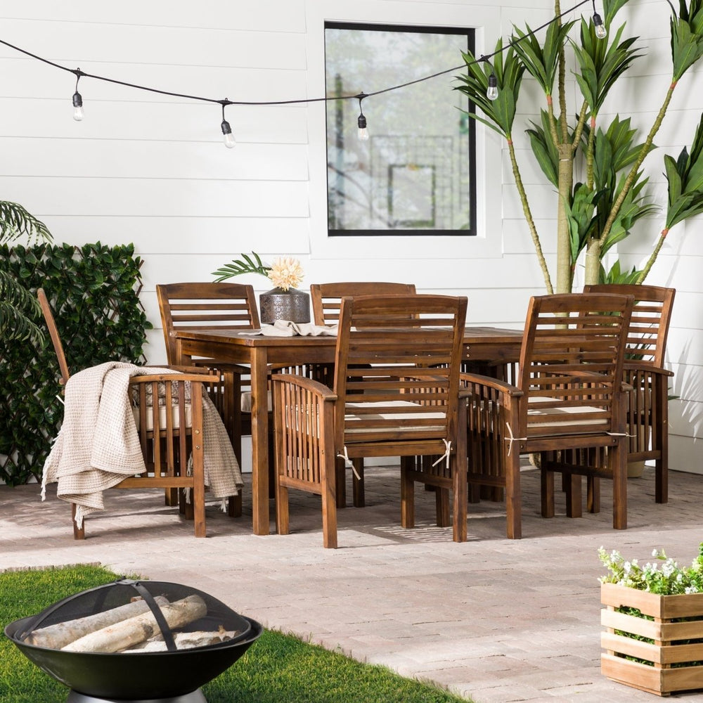 
                      
                        Walker Edison Midland 7-Piece Outdoor Patio Dining Set with Cushions - lily & onyx
                      
                    