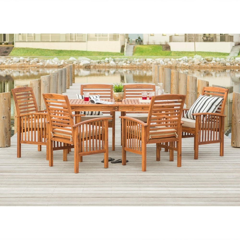 
                      
                        Walker Edison Midland 7-Piece Outdoor Patio Dining Set with Cushions - lily & onyx
                      
                    