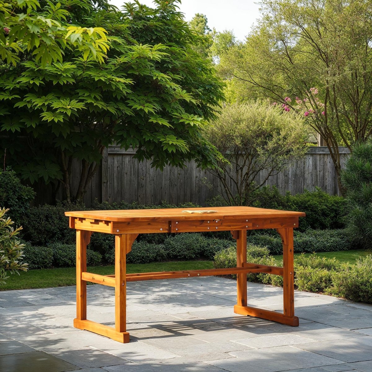 Walker Edison Midland Acacia Wood Outdoor Patio Butterfly Dining Table - lily & onyx