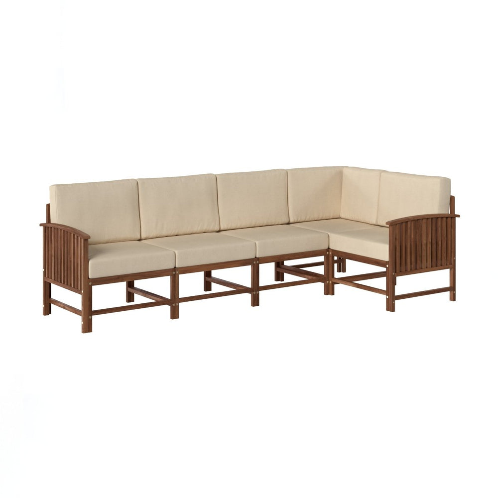 
                      
                        Walker Edison Midland Modern Solid Wood 5-Piece Outdoor Sectional Set - lily & onyx
                      
                    