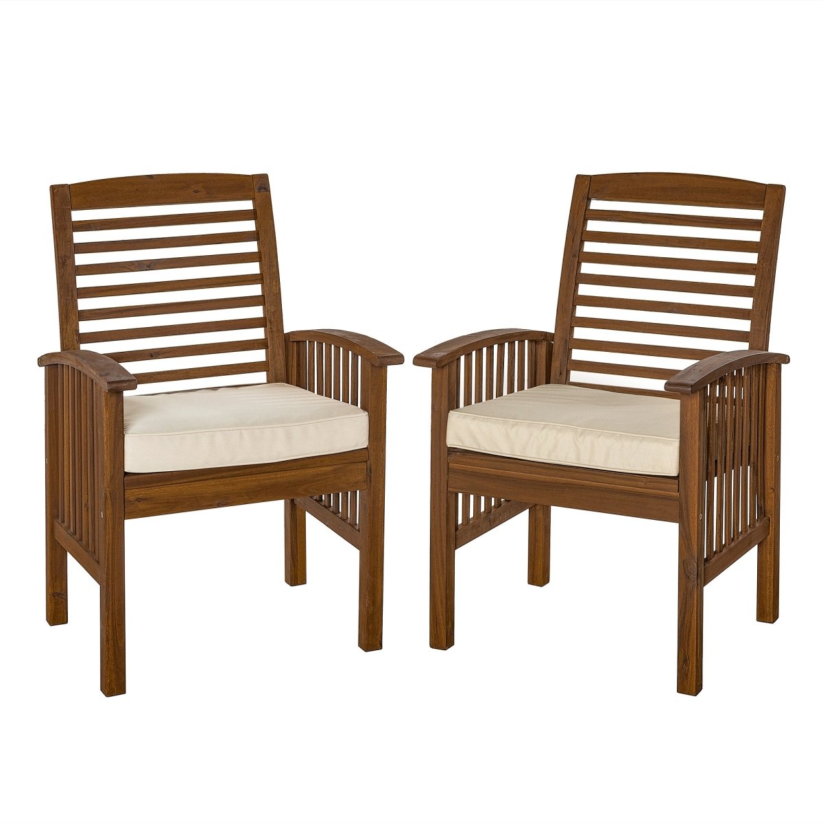 Walker Edison Midland Outdoor Patio Chairs with Cushions, Set of 2 - lily & onyx