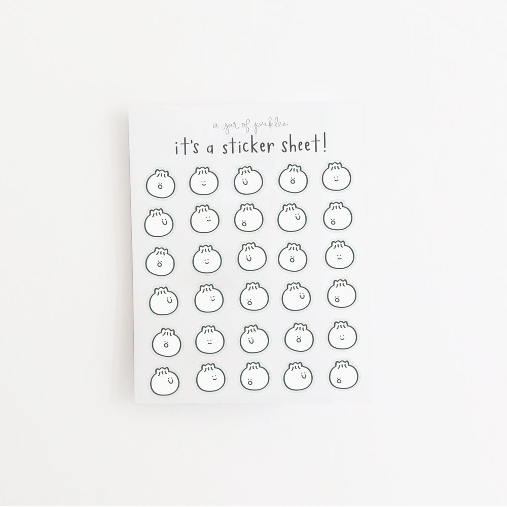 A Jar of Pickles Mini Bao Dumpling Clear Sticker Sheet