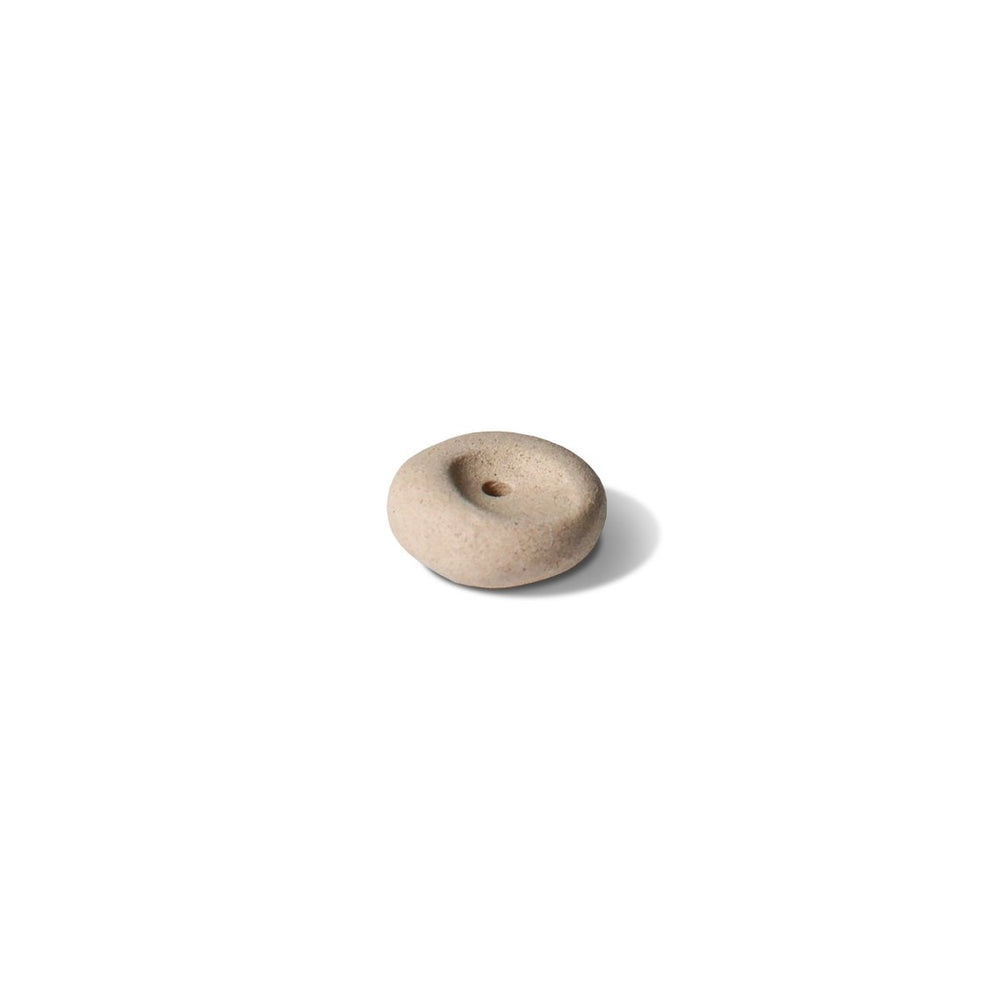 CEDAR AND MYRRH Mini Beige Ceramic Pebble Incense Holder - lily & onyx