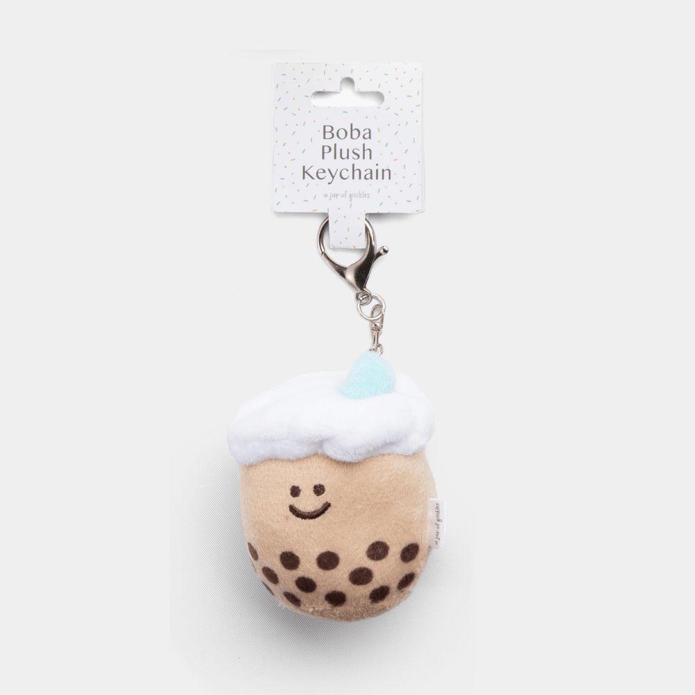 A Jar of Pickles Mini Boba Milk Tea Plushie Keychain - lily & onyx
