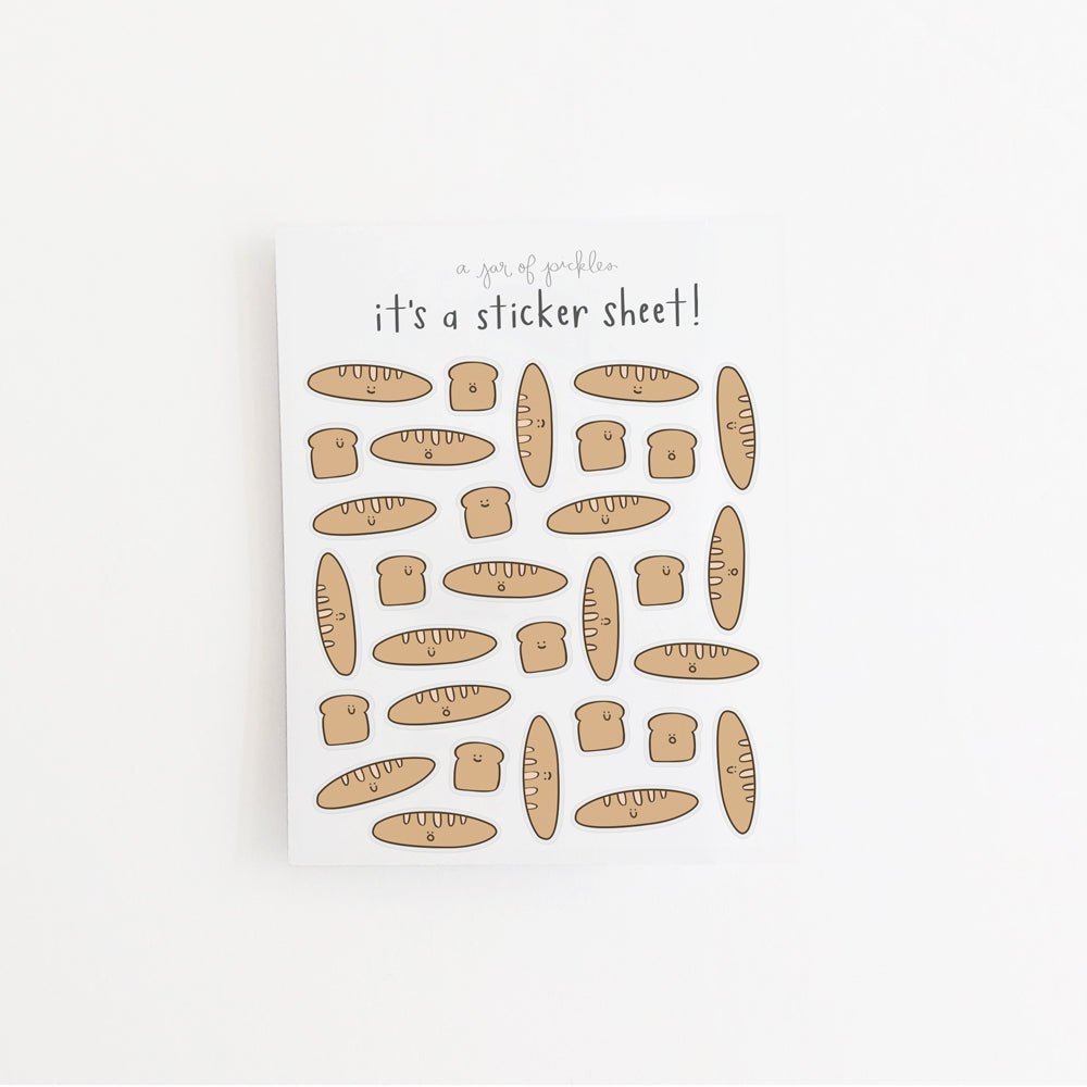 A Jar of Pickles Mini Bread Clear Sticker Sheet