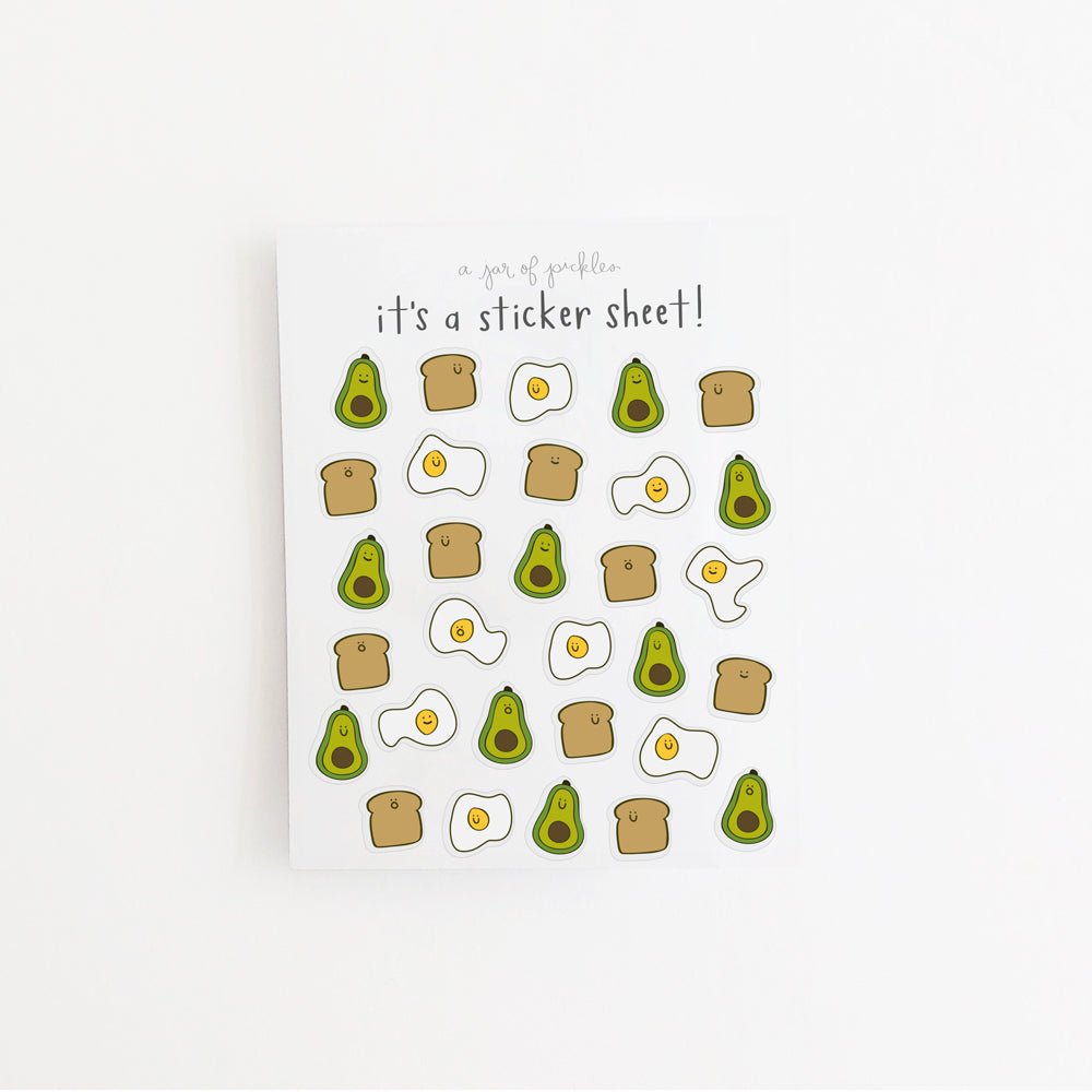 A Jar of Pickles Mini Breakfast Clear Sticker Sheet