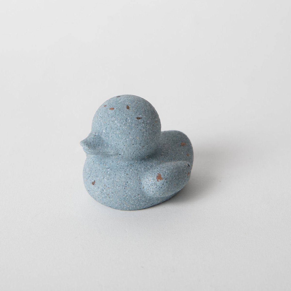 Pretti.Cool Mini Concrete “Rubber” Ducky Figurine | Light Blue Terrazzo
