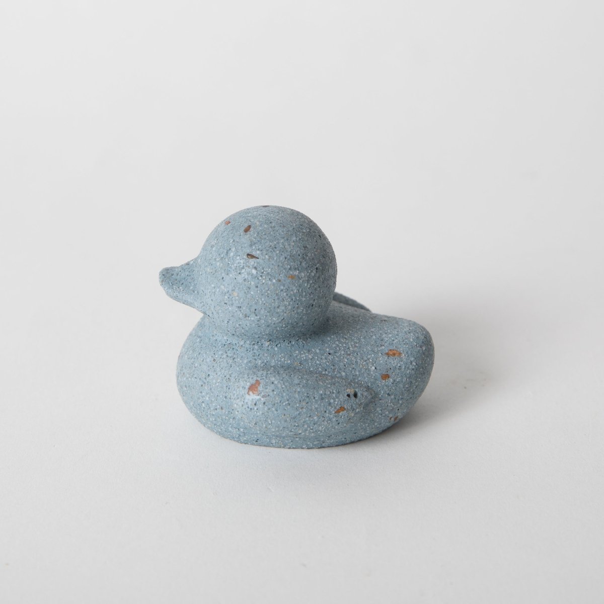 Pretti.Cool Mini Concrete “Rubber” Ducky Figurine | Light Blue Terrazzo