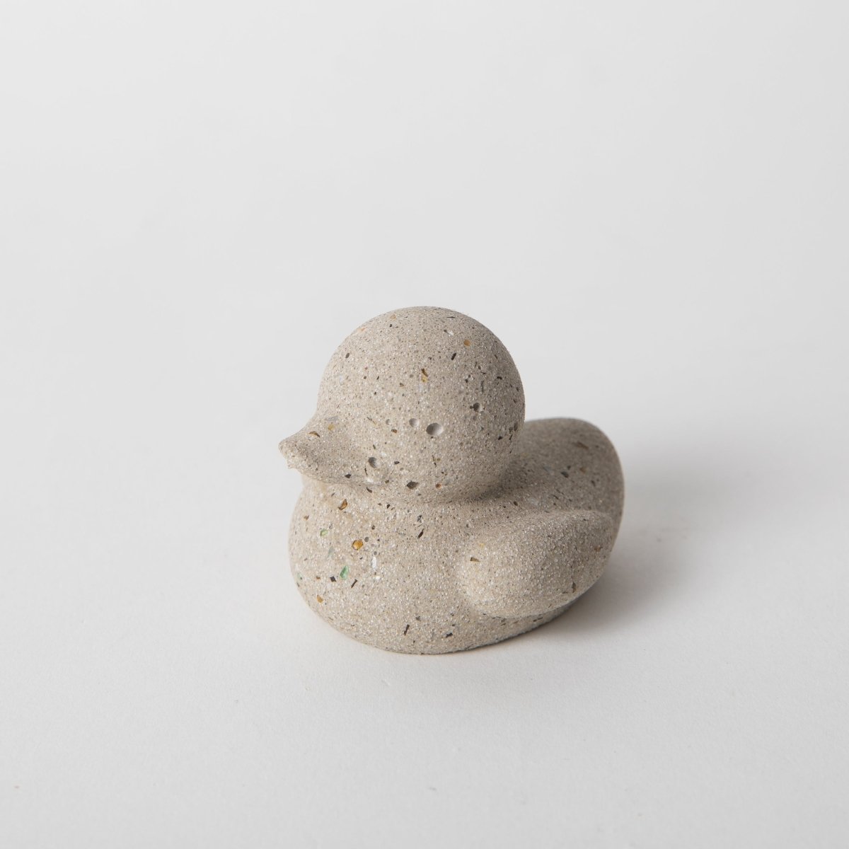 Pretti.Cool Mini Concrete “Rubber” Ducky Figurine | Natural Terrazzo
