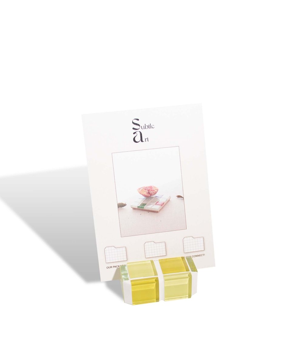 Subtle Art Studios Mini Glass Tile Picture Stand - Banana Frosting - lily & onyx