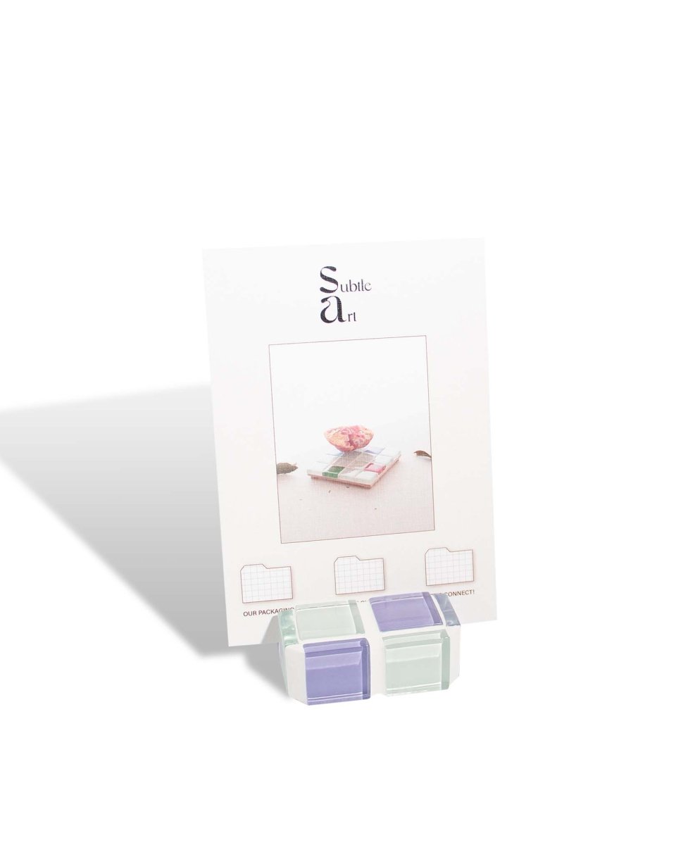 Subtle Art Studios Mini Glass Tile Picture Stand - Lavender Latte - lily & onyx