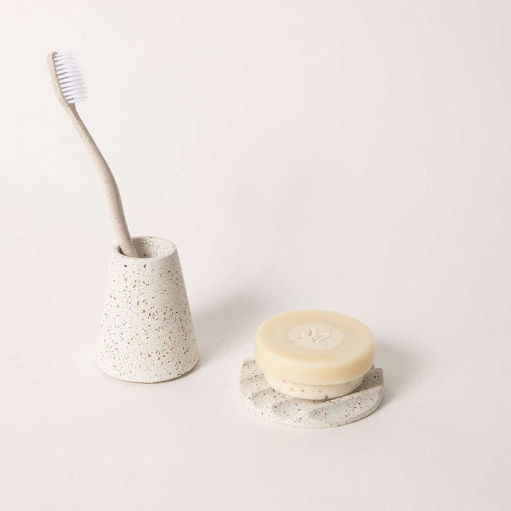 Pretti.Cool Mini Soap Dish | White Terrazzo - lily & onyx