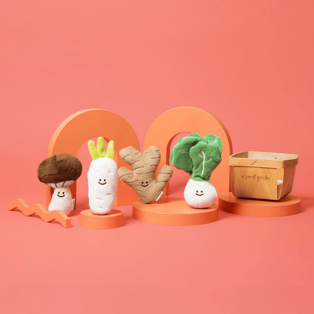 A Jar of Pickles Mini Vegetable Veggie Plushie Set - lily & onyx