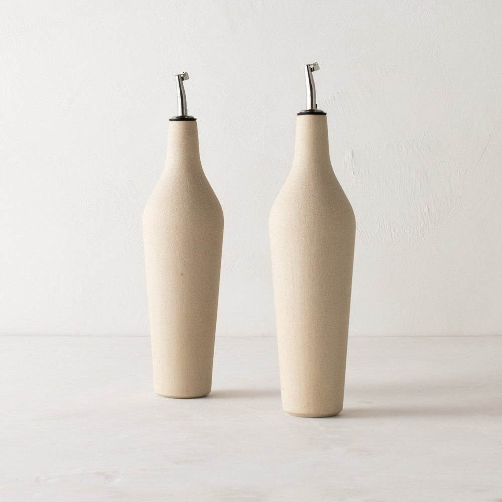 CONVIVIAL Minimal Oil Cruet | Raw Stoneware - lily & onyx