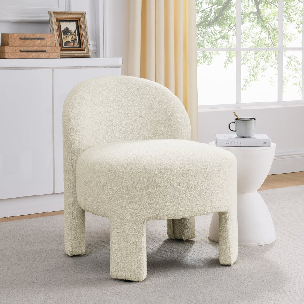 Walker Edison Minimalist Plush Accent Chair, Beige - lily & onyx