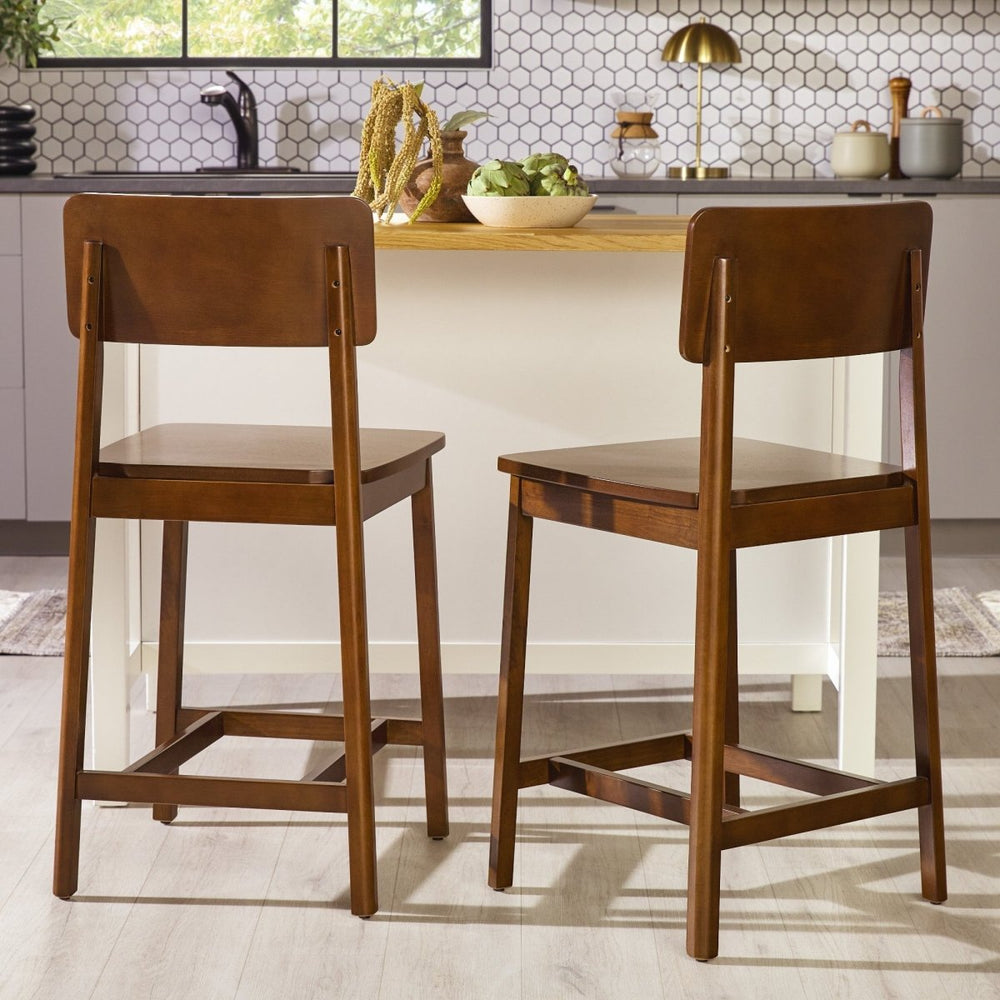 
                      
                        Walker Edison Minimalist Solid Wood Counter Stool, Set of 2 - lily & onyx
                      
                    