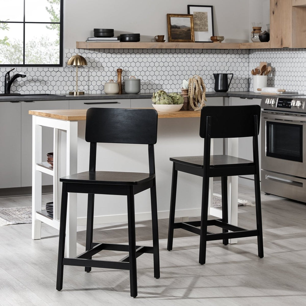 
                      
                        Walker Edison Minimalist Solid Wood Counter Stool, Set of 2 - lily & onyx
                      
                    