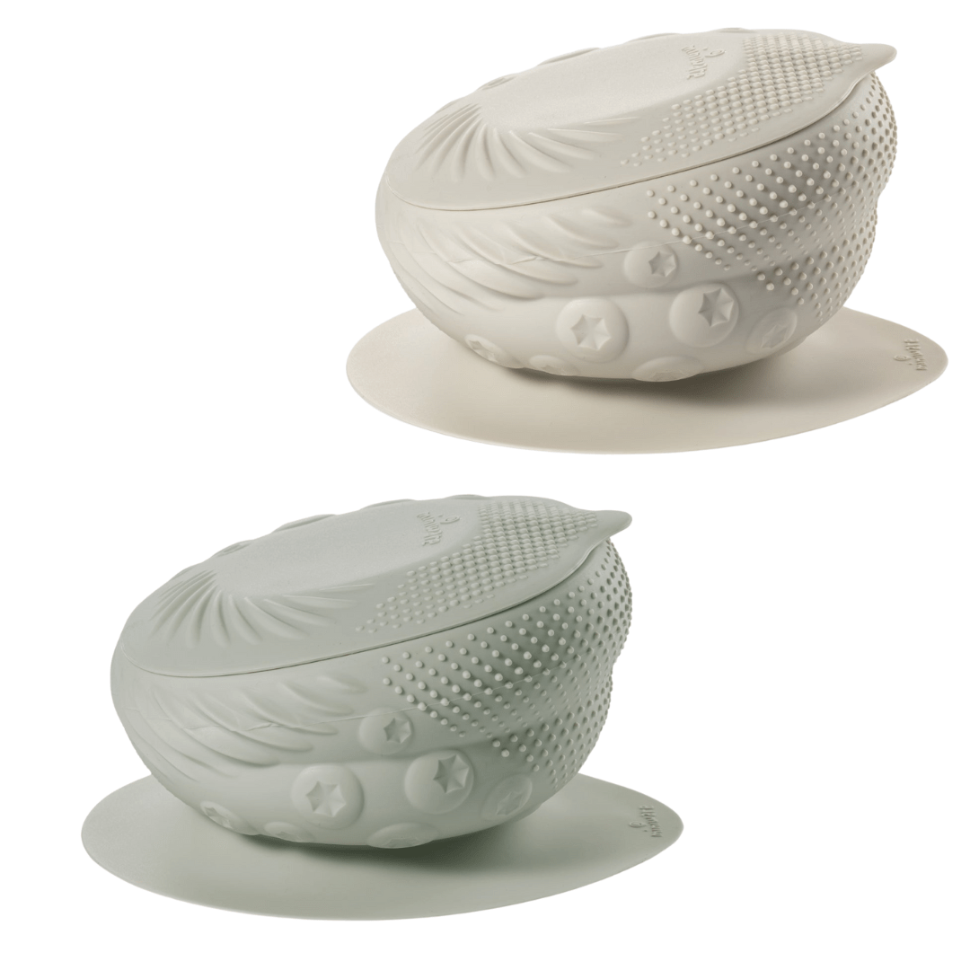 Miniware Miniware Sensory Textured Silicone Toddler Bowls Set - Sage & Oat