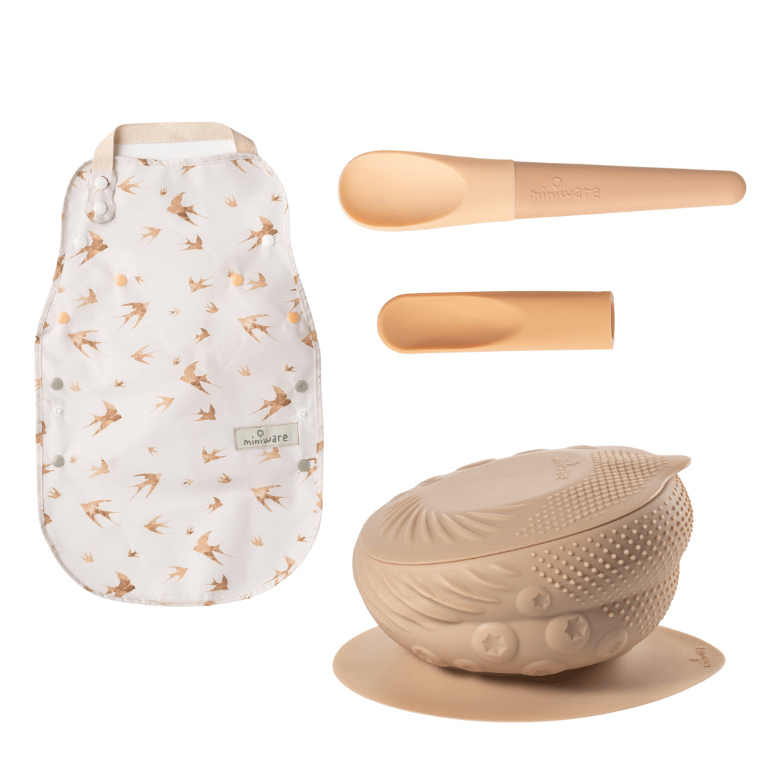 Miniware Miniware Silicone Sensory Bowl & Spoon Set - Almond Butter