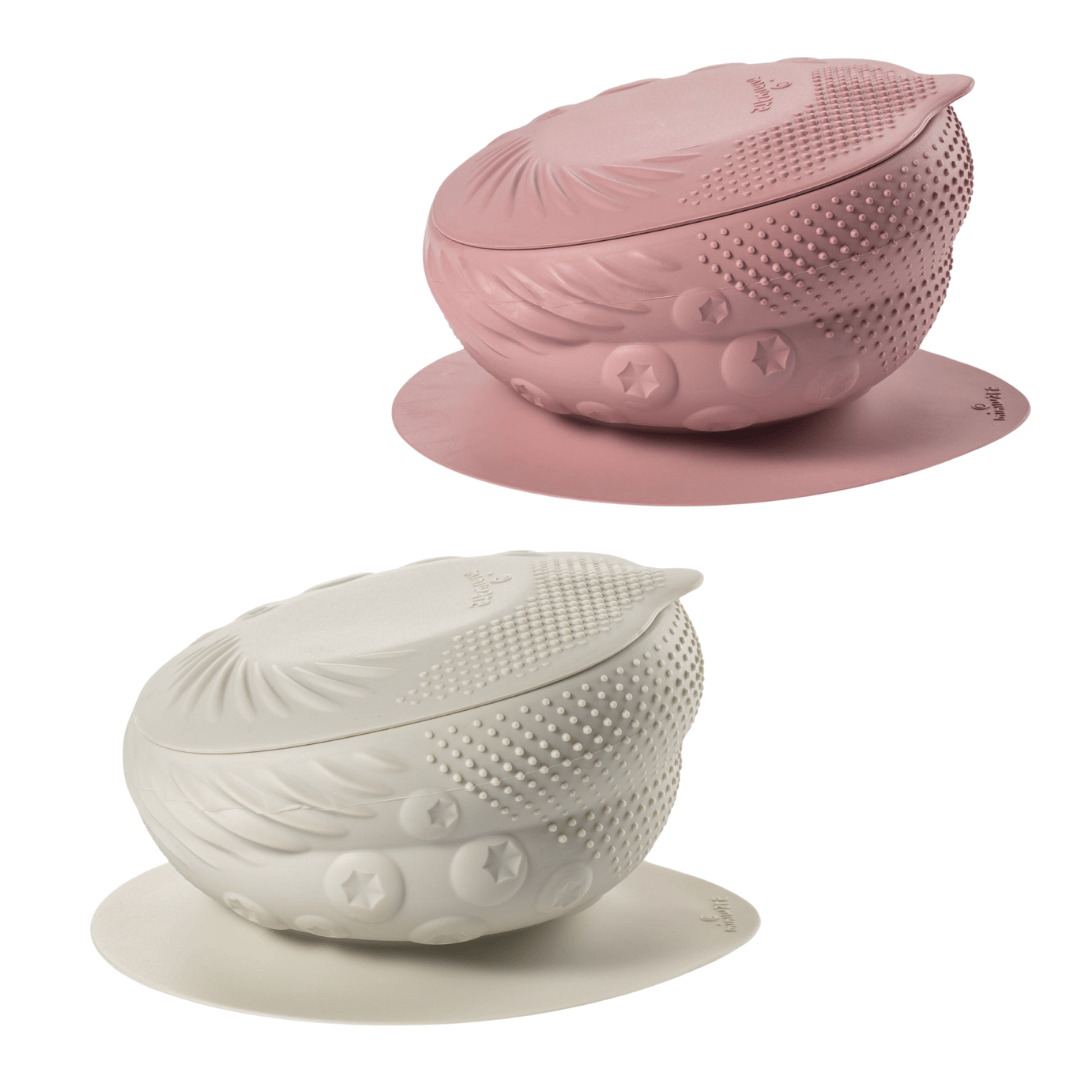 Miniware Miniware Textured Silicone Sensory Bowl Set - Raspberry - 2 Pack