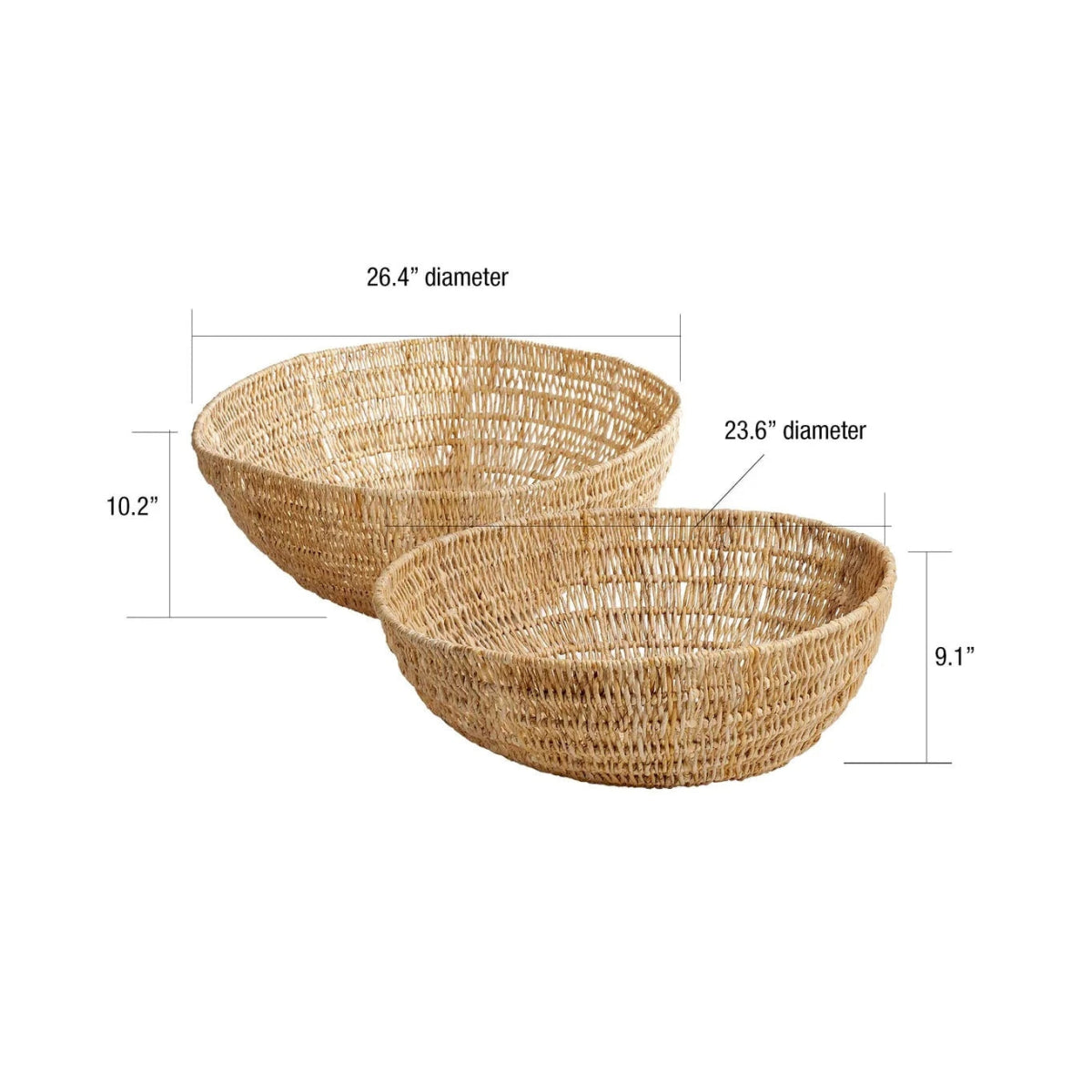 texxture Mira™ Abaca Basket, Set of 2 - lily & onyx