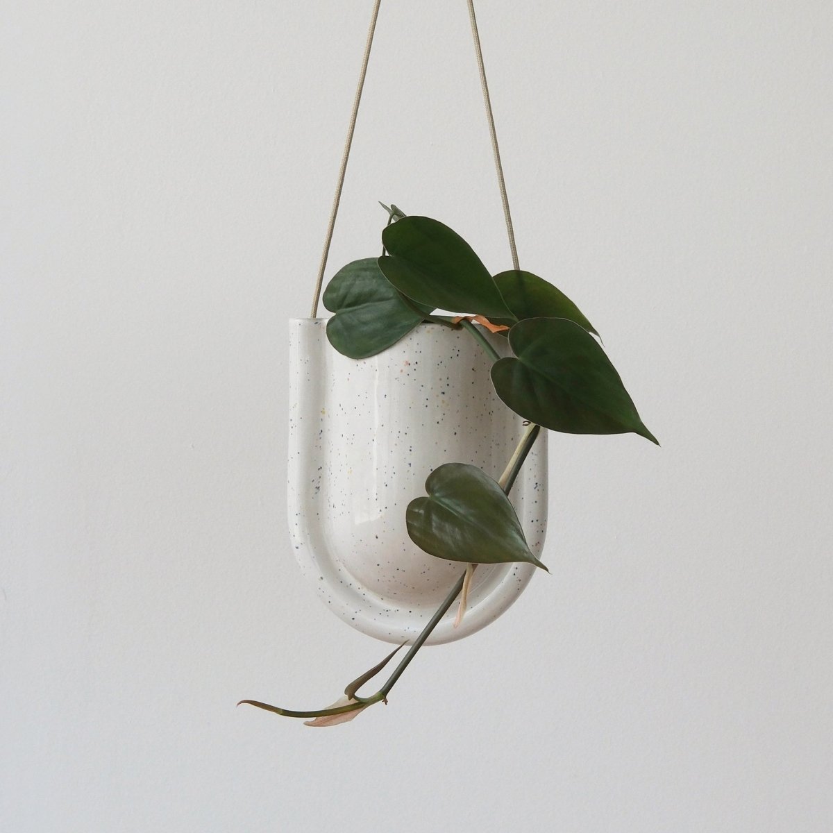 Misewell Portico Hanging Planter | Handcrafted Stoneware Ceramic Planter with Drainage