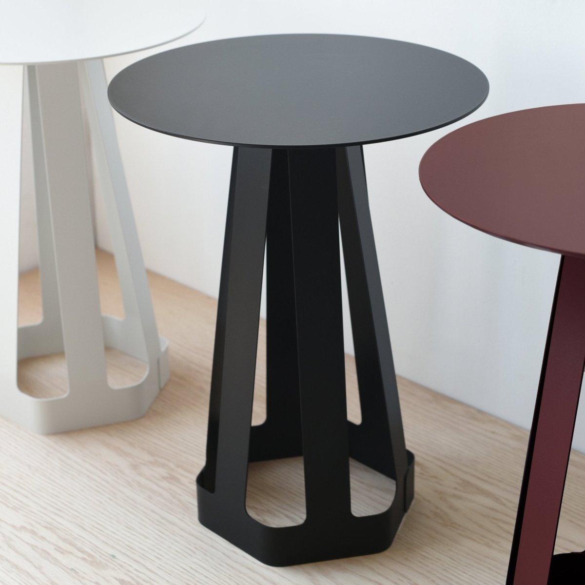 Misewell Sixagon Side Table | Powder - Coated Steel End Table