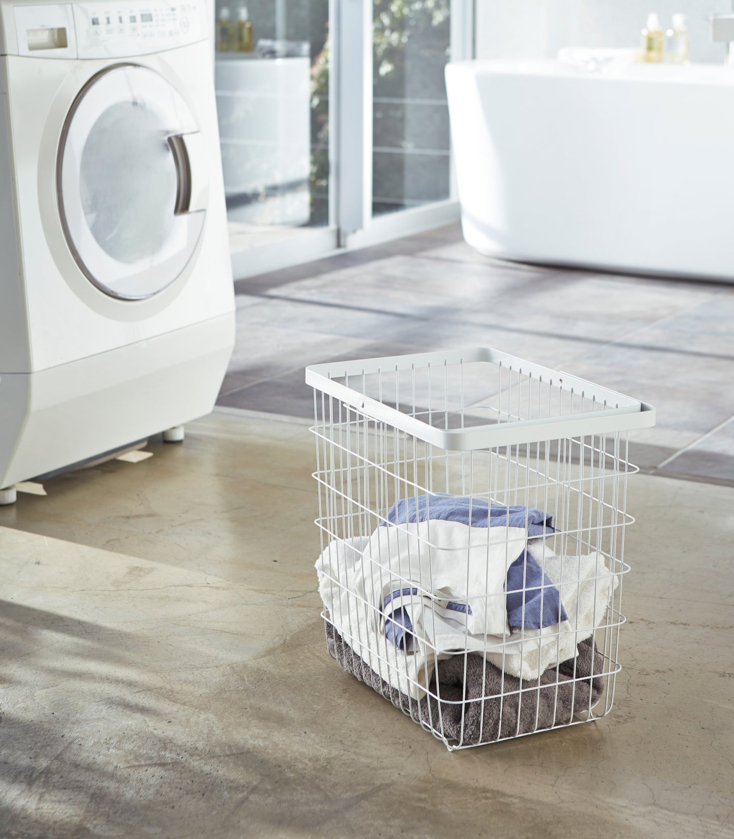 Wire Laundry Basket, 15" H