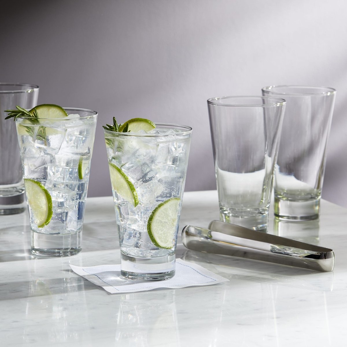 Libbey Modern Bar Essentials Hi - Ball Glasses, 12 oz - Set of 6 - lily & onyx