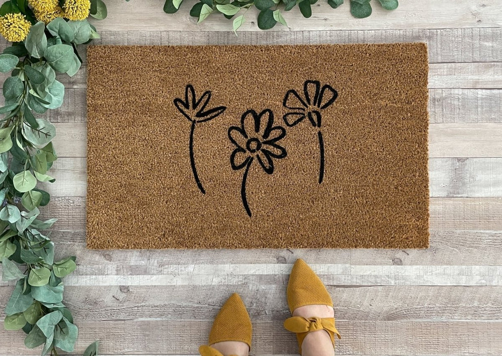 
                      
                        Nickel Designs Custom Doormats Modern Flowers Doormat - lily & onyx
                      
                    