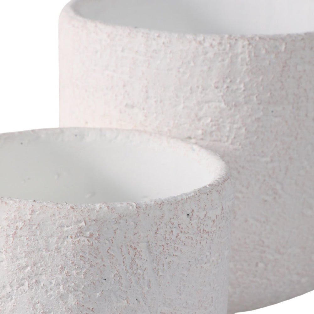 
                      
                        Sagebrook Home Modern Footed Cement Pots in White, Set of 2
                      
                    