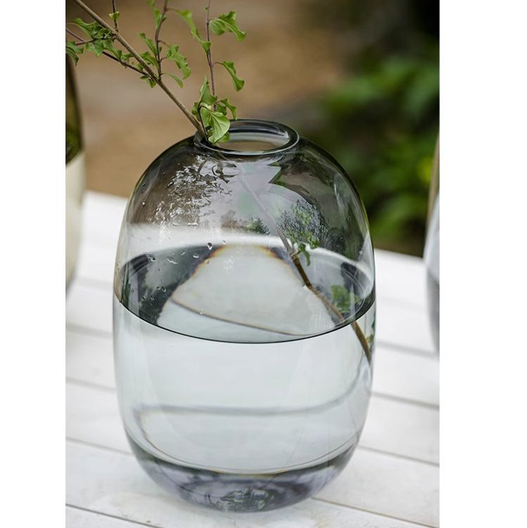 RusticReach Modern Handblown Clear Glass Vase - lily & onyx