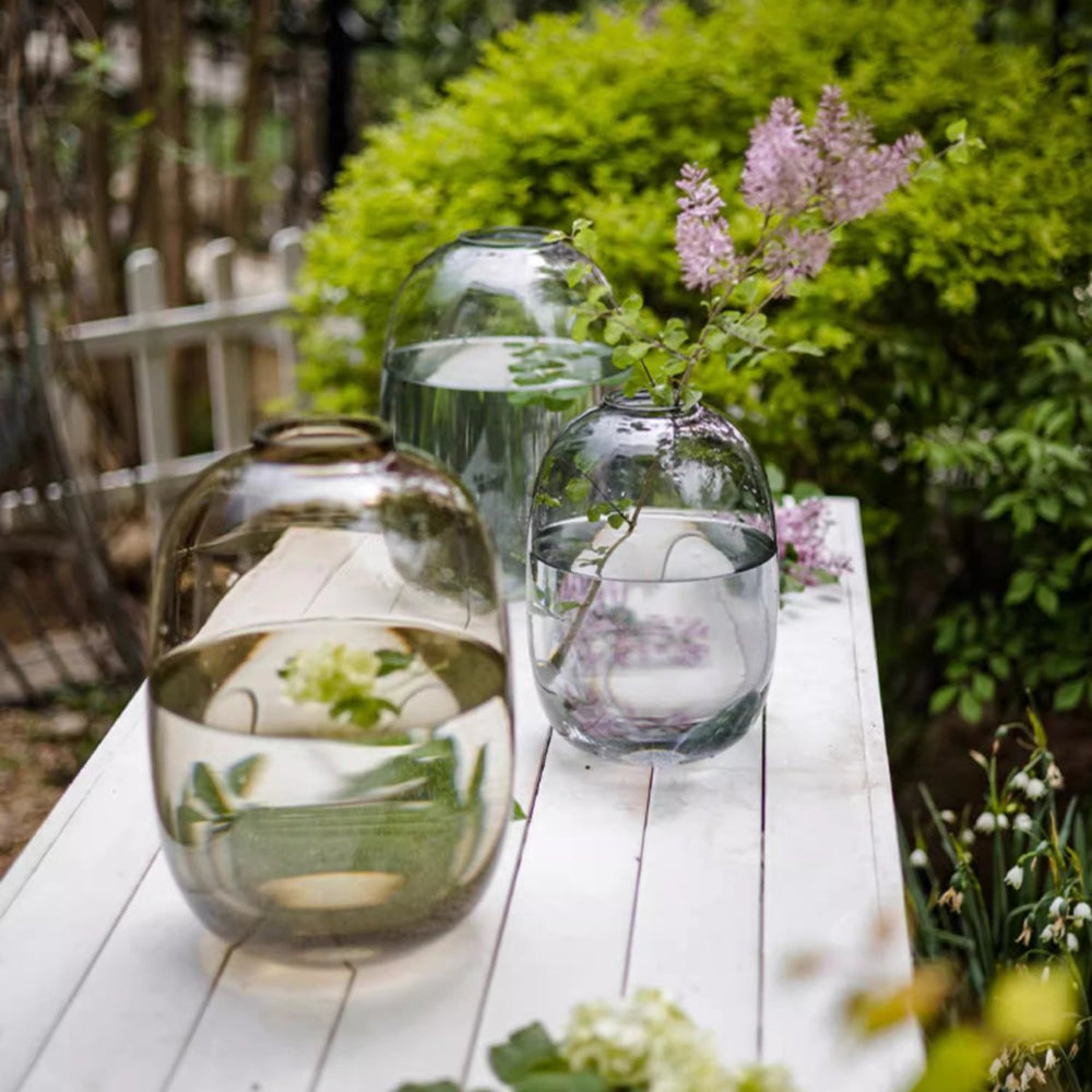 
                      
                        RusticReach Modern Handblown Clear Glass Vase - lily & onyx
                      
                    