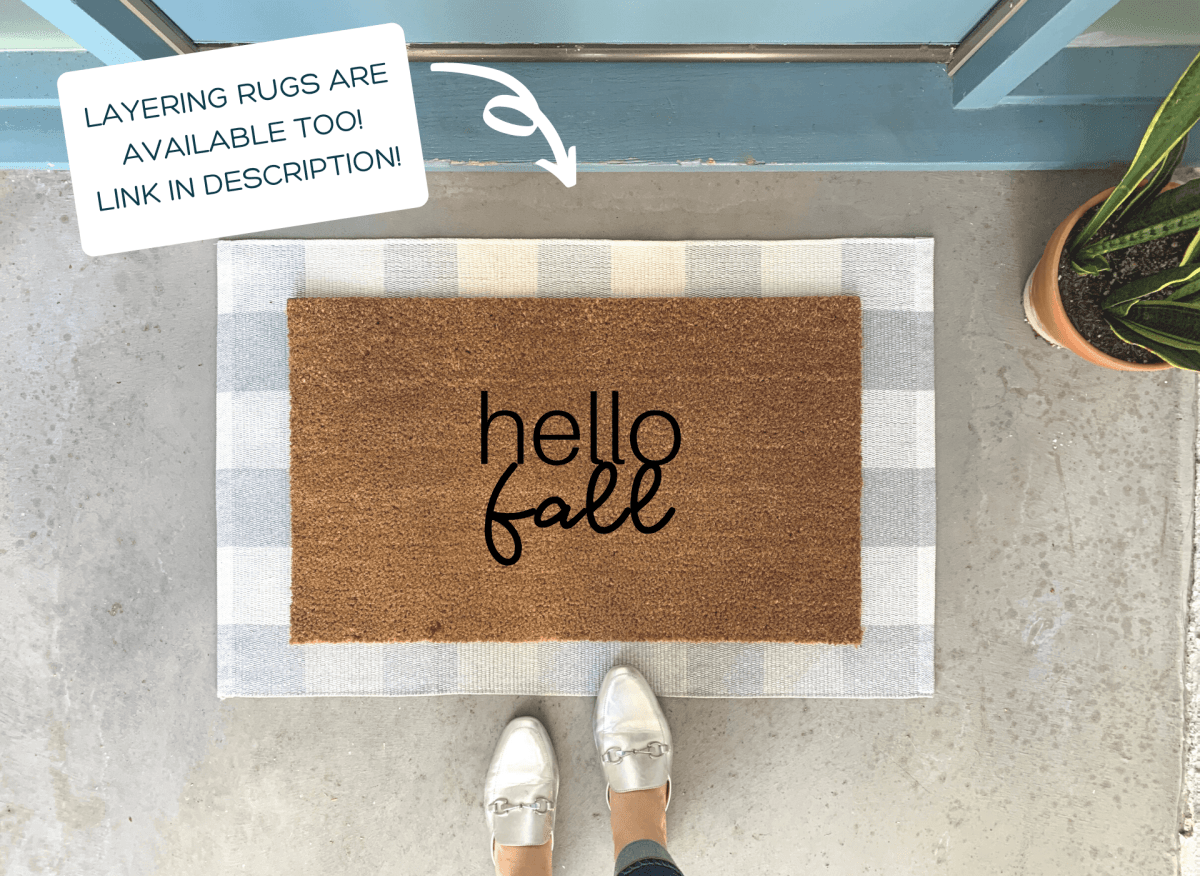 Nickel Designs Custom Doormats Modern Hello Fall Doormat