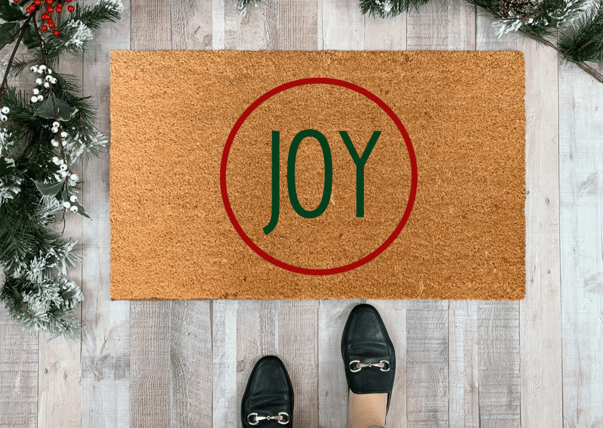 Nickel Designs Custom Doormats Modern JOY Holiday Doormat