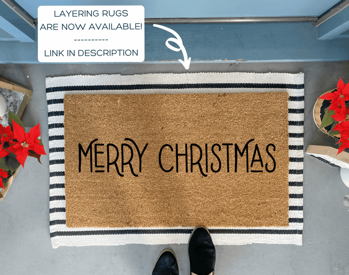 Nickel Designs Custom Doormats Modern Merry Christmas Outdoor Doormat