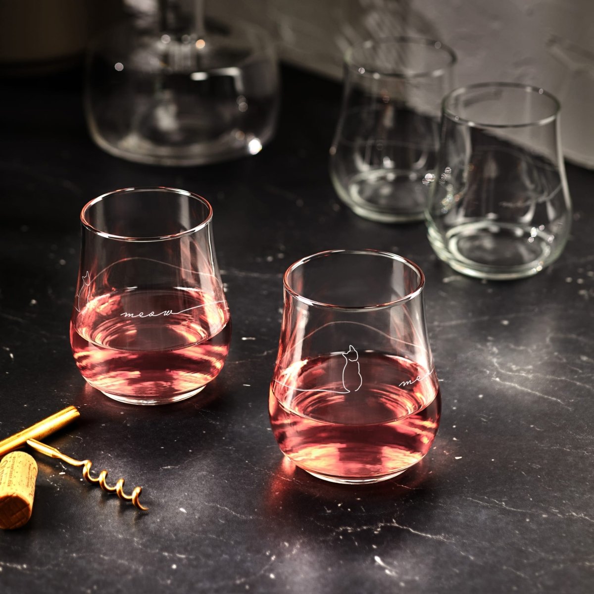 Libbey Modern Pets Meow All - Purpose Glasses, 17 oz - Set of 4 - lily & onyx