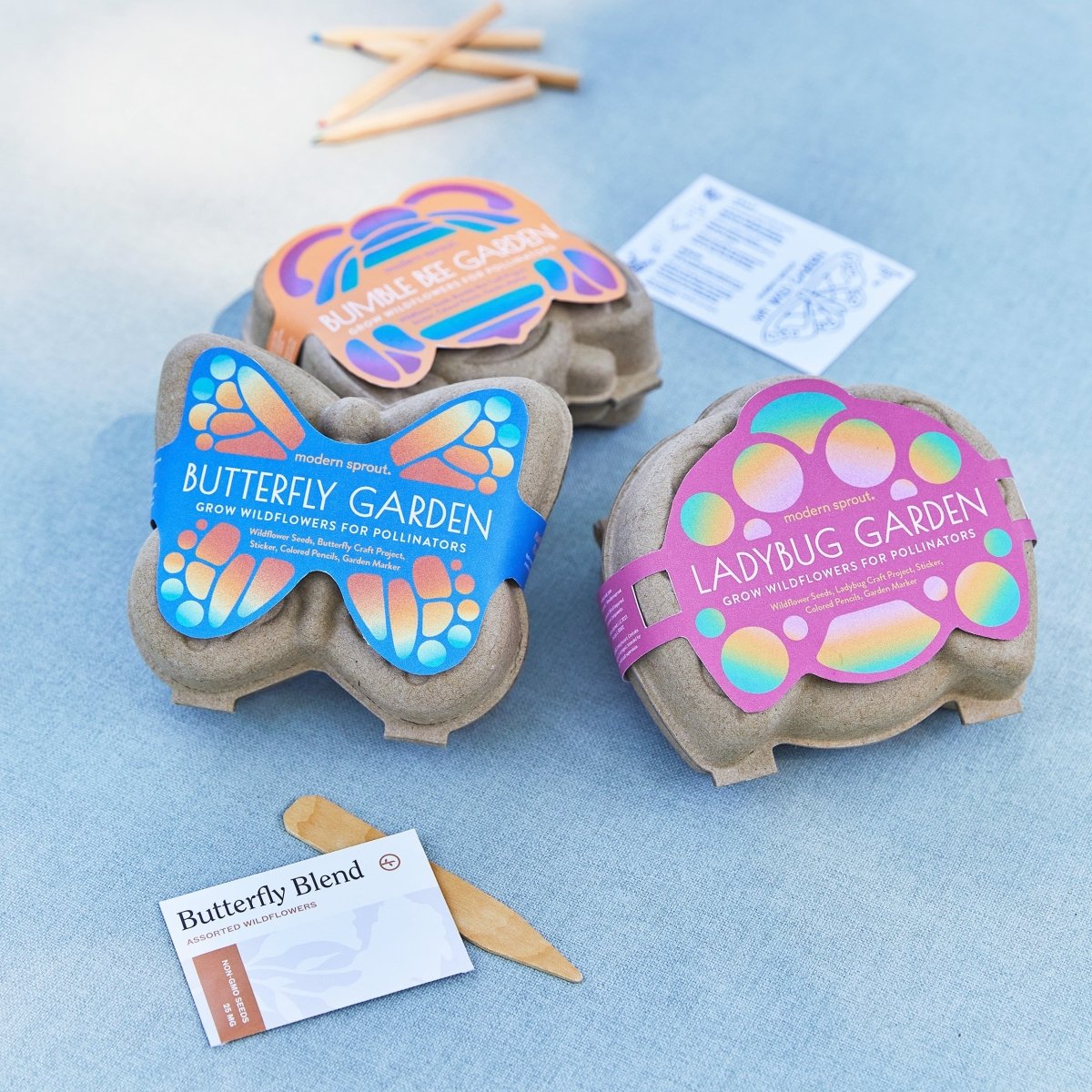 Modern Sprout Kids Garden Grow Kit - Wildflower Seeds & Compostable Critter