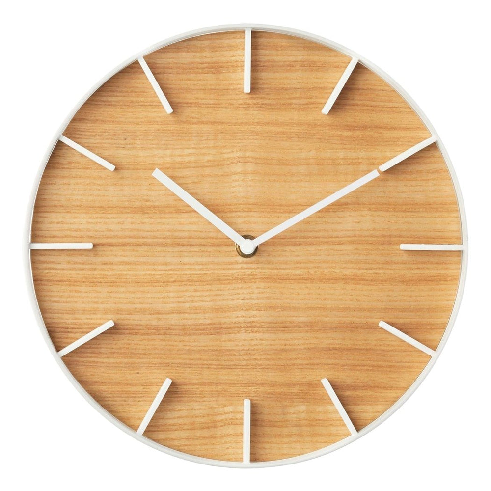 Yamazaki Home Modern Steel & Wood Wall Clock - lily & onyx