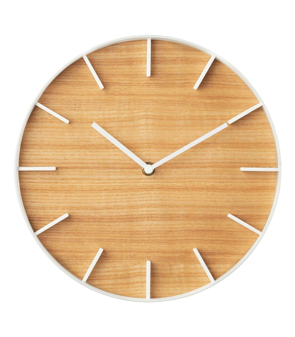 Yamazaki Home Modern Steel & Wood Wall Clock - lily & onyx