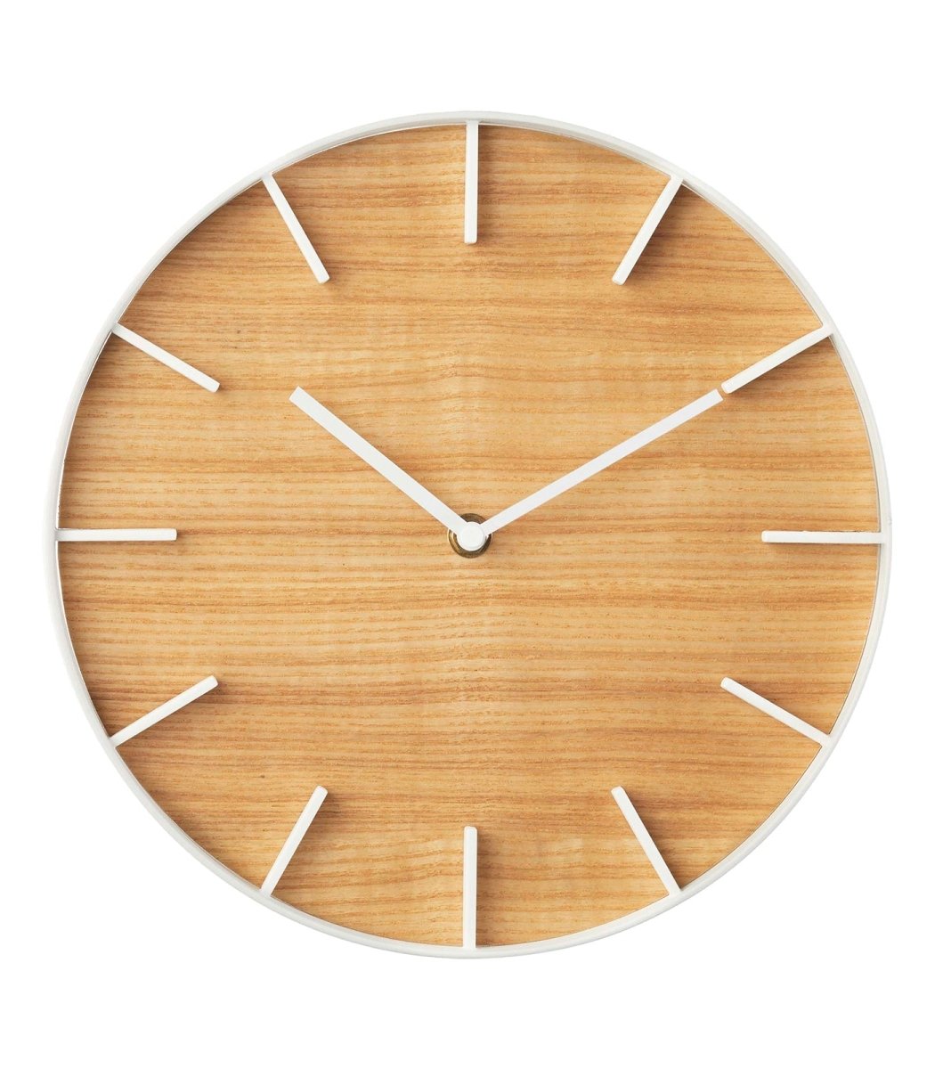 Yamazaki Home Modern Steel & Wood Wall Clock - lily & onyx