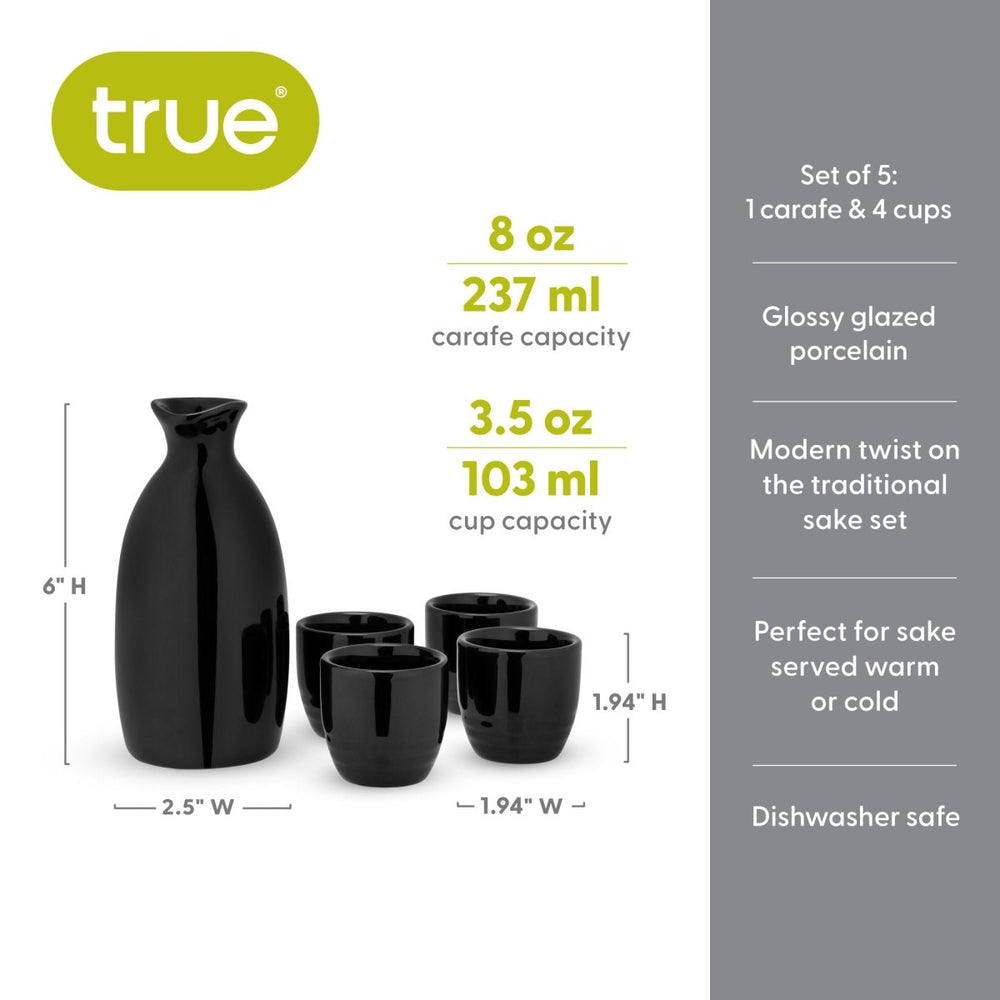 
                      
                        True Moga 5 - Piece Porcelain Sake Set, Black - lily & onyx
                      
                    