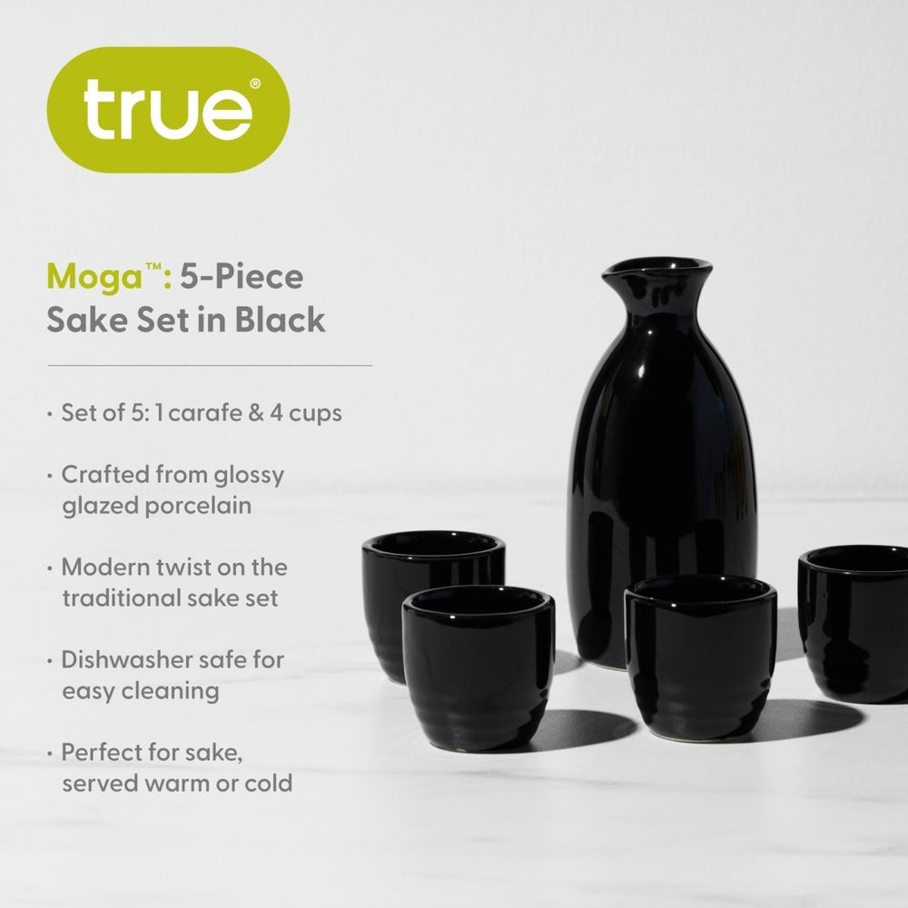 
                      
                        True Moga 5 - Piece Porcelain Sake Set, Black - lily & onyx
                      
                    